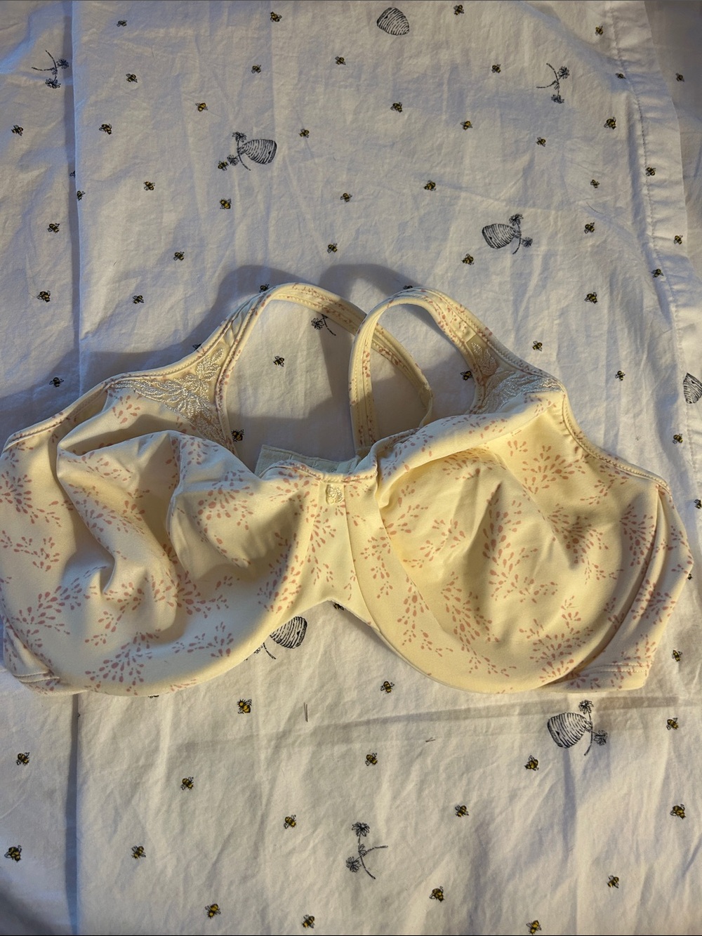 Bali Cream Bra with Pink Speckle Print